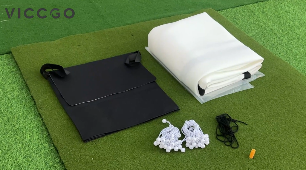 Golf Simulator Impact Screen, Practice Hitting Screen with HD Visuals, Thickened Golf Simulators Screen for Home, Indoor Hitting Screen with Grommets & Bungee Cords